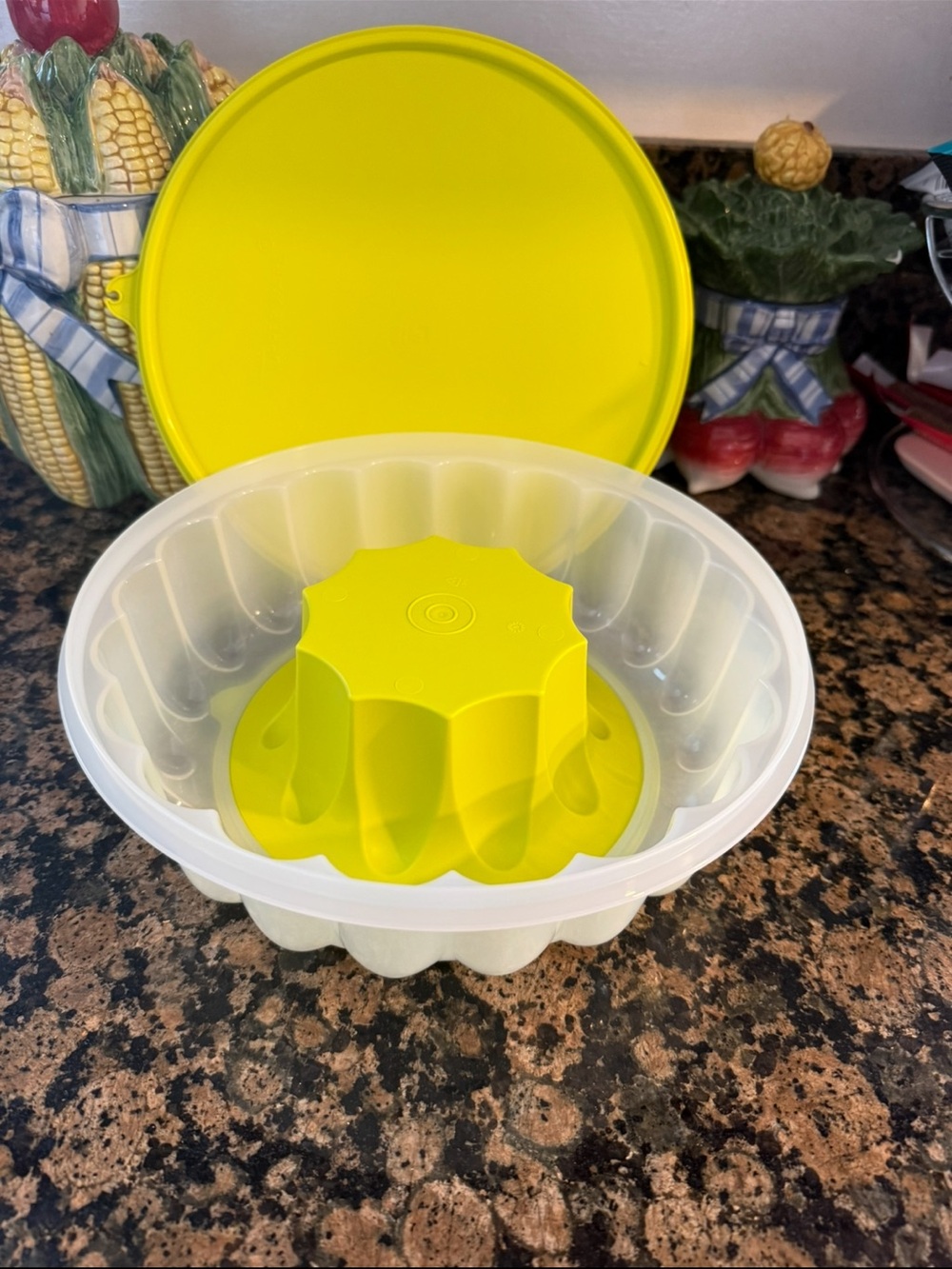 NEW 💚💛 Vintage Tupperware Jel-Ring mold ice ring 9 1/2 wide